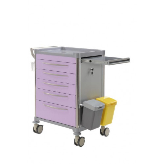 Chariot de soins Mdose équipé 5 tiroirs lavande-Lire la description