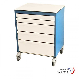 Caisson mobile en aluminium avec 5 tiroirs-Lire la description