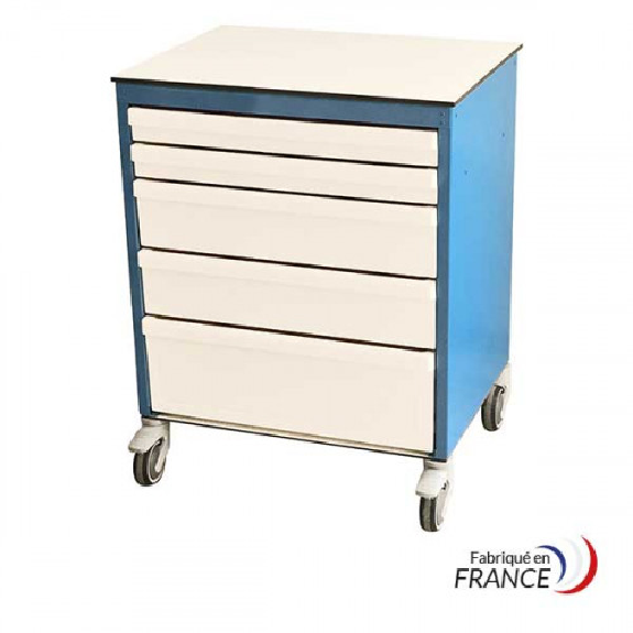 Caisson simple mobile avec 5 tiroirs Caisson simple mobile avec 5 tiroirs-Lire la description