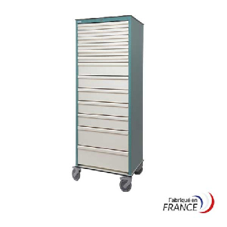 Armoire de stockage médicale mobile avec tiroirs verrouillables-Lire la description