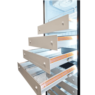Vetrina Refrigerata, unica temperatura positiva, un motore, 06 cassetti interni in alluminio totalmente estraibili ed un ripiano, 220V-Leggi tutto