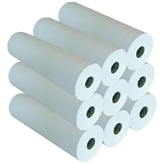 Drap d'examens ouaté recyclée lisse blanc 2 plis M'Roll 50x35cm 135 formats 18g/m2 (carton de 12 rouleaux)-Lire la description
