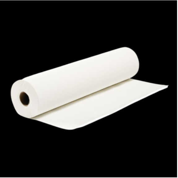 Drap d'examens ouaté recyclée lisse blanc 2 plis M'Roll 50x35cm 135 formats 18g/m2 (carton de 12 rouleaux)-Lire la description