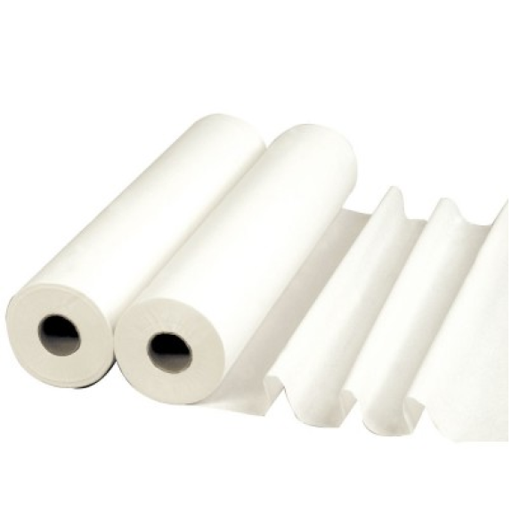 Draps d'examen pure ouate blancs LCH 50x35cm (Carton de 12 rouleaux)-Lire la description