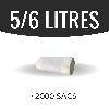 Sac poubelle - 5 L - Blanc - Haute densité - colis de 2000 sacs