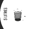 Sac poubelle - 5 L - Blanc - Haute densité - colis de 2000 sacs