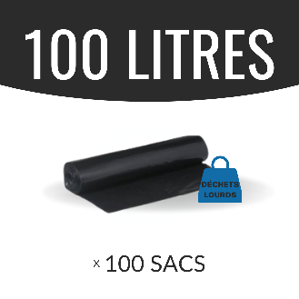 Sac poubelle - 100 L - Noir - Basse densité - colis de 100 sacs-Lire la description
