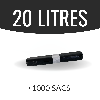 Sac poubelle - 20 L - Noir - Haute densité - colis de 1000 sacs