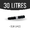 Sac poubelle - 30 L - Noir - Basse densité - colis de 500 sacs