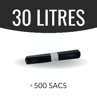 Sac poubelle - 30 L - Noir - Basse densité - colis de 500 sacs-Lire la description