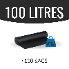 Sac poubelle - 100 L - Noir - Basse densité - colis de 200 sacs