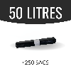 Sac poubelle - 50 L - Noir -Basse densité - colis de 250 sacs