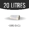 Sac poubelle - 20 L - Blanc - Haute densité - colis de 1000 sacs