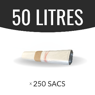 Sac poubelle - 50 L - TranSac poubellearent - Haute densité - colis de 250 sacs-Lire la description