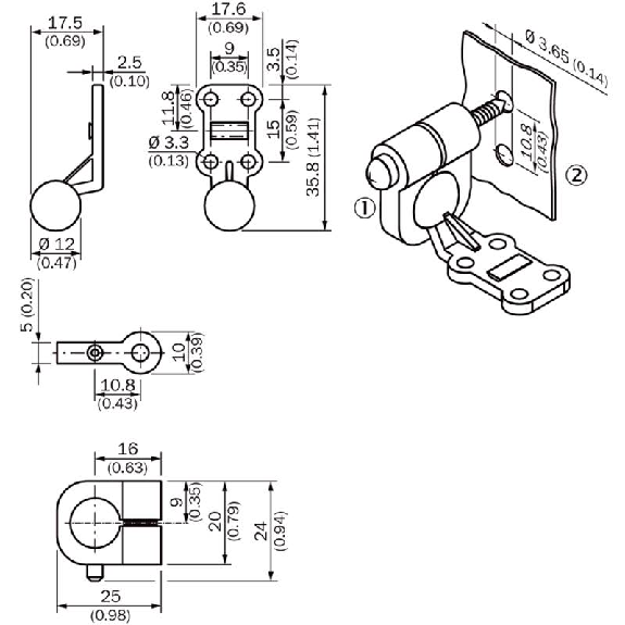 Mini rotule de fixation pour W4, W2S et MH - BEF-GH-MINI01 Mini rotule de fixation pour W4, W2S et MH - BEF-GH-MINI01-Lire la description