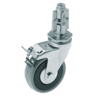 Roues pivotantes avec frein et fixation ø30x2/ø32x3/ø35x3 et 25x1,5 - 90502-Lire la description