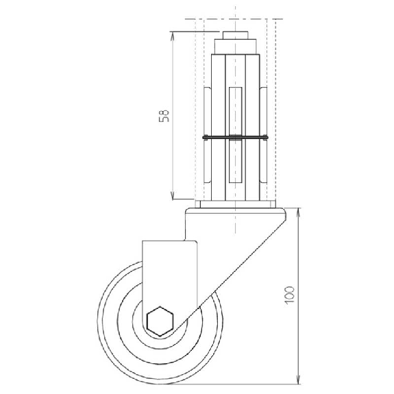 Roues pivotantes avec frein et fixation ø30x2/ø32x3/ø35x3 et 25x1,5 - 90502 Roues pivotantes avec frein et fixation ø30x2/ø32x3/ø35x3 et 25x1,5 - 90502-Lire la description