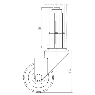 Roues pivotantes avec frein et fixation ø 40 x 4 / ø 42 x 4 et 30 x 2 - 90505-Lire la description