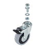Roue pivotante avec frein et fixation Ø75 - H: 98 mm - en acier galva - 90503 Roue pivotante avec frein et fixation Ø75 - H: 98 mm - en acier galva - 90503