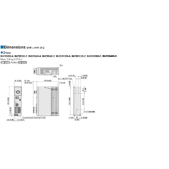 Variateur pour moteur DC, BLE2, monophasé, triphasé 200-240 VAC 300 W - BLE2D300-C Variateur pour moteur DC, BLE2, monophasé, triphasé 200-240 VAC 300 W - BLE2D300-C-Lire la description