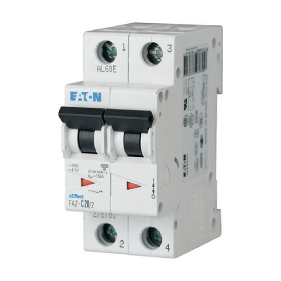 Disjoncteur modulaire, FAZ, 40 A, 2p, courbe C, 15 kA - FAZ-C40/2 Disjoncteur modulaire, FAZ, 40 A, 2p, courbe C, 15 kA - FAZ-C40/2-Lire la description