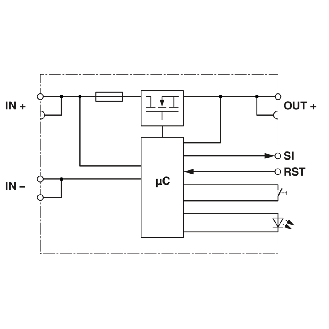 Borne disjoncteur électronique 24 VDC réglable de 1 à 4 A Status/Rest - PTCB E1 24DC/1-4A SI-R-Lire la description