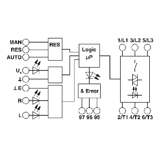 Démarreur inverseur moteur triphasé 500VAC 9A-Lire la description