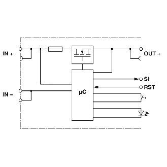 Borne disjoncteur électronique 24VDC - réglable de 1 à 8 A  - PTCB E1 24DC/1-8A SI-R-Lire la description
