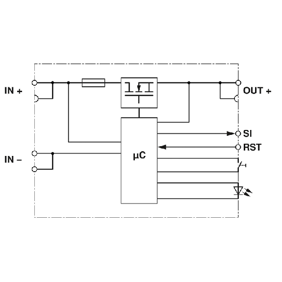 Borne disjoncteur électronique 24VDC - réglable de 1 à 8 A  - PTCB E1 24DC/1-8A SI-R-Lire la description