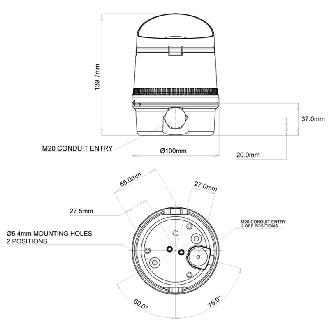 Feu de signalisation LED compact IP65-Lire la description