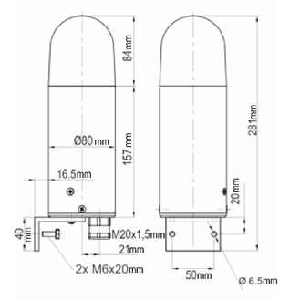 Feu à LED multimodes 12/24/48Vcc Orange IP54 - ABLED0120240482-Lire la description