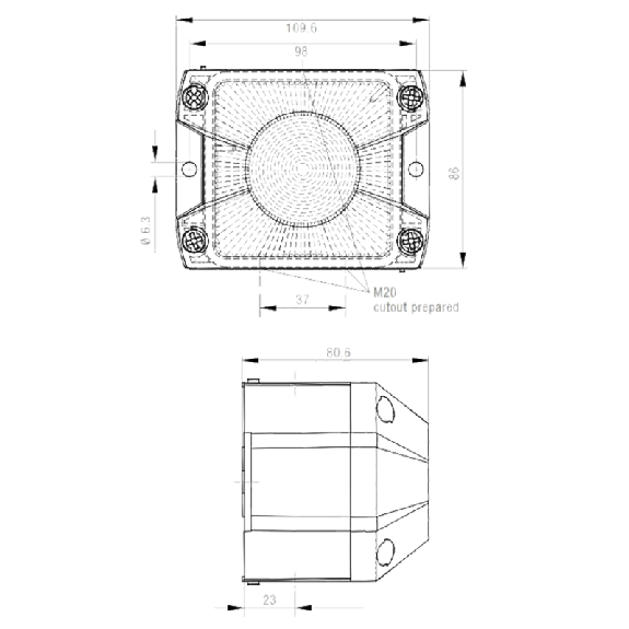 Feu LED compact multimode RGB 10-60 Vcc IP66 - PI05LED024048RGB Feu LED compact multimode RGB 10-60 Vcc IP66 - PI05LED024048RGB-Lire la description