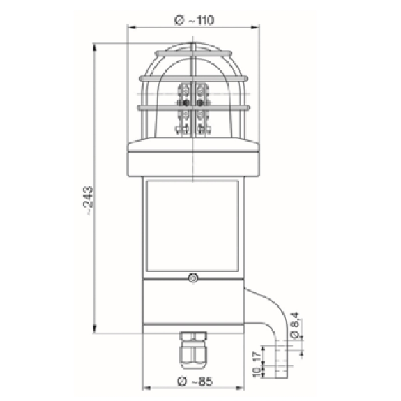 Feu LED compact ATEX 230Vac 125mA Rouge IP66 IP67 - DSLB20230LED3 Feu LED compact ATEX 230Vac 125mA Rouge IP66 IP67 - DSLB20230LED3-Lire la description