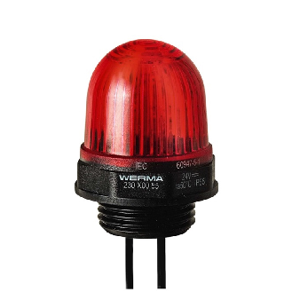 Feu permanent DEL EM 115VAC ROUGE IP65 Ø29mm NOIR - 230.100.67-Lire la description