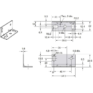 Equerre de fixation pour E3JM - E39-L53-Lire la description