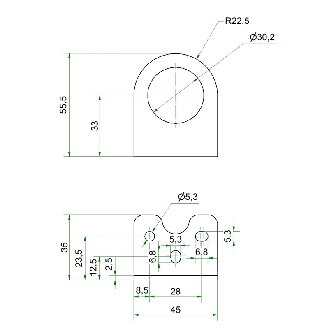 Équerre de fixation M30 en aluminium-Lire la description