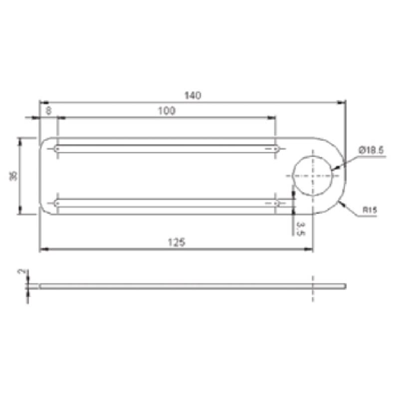 Équerre de fixation pour capteurs M18 (35x140mm) - ST-5017 Équerre de fixation pour capteurs M18 (35x140mm) - ST-5017-Lire la description