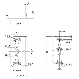 Équerre de fixation pour S60+S90 (50x27x20mm) - ST-5020-Lire la description