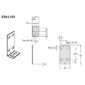 Equerre de fixation pour E3Z - E39-L153-Lire la description