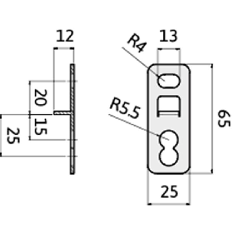 Equerre déportée H25 inox AISI 304 pour coffrets JS, JB, EQ et CPF - EBW25-Lire la description