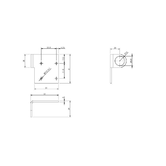 Système de montage pour capteurs optoélectroniques BOS, inox V4A - BMS CS-M-D12-IX12-02 (BAM01J9)-Lire la description