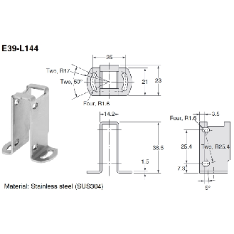 Equerre de fixation pour E3Z - E39-L144-Lire la description