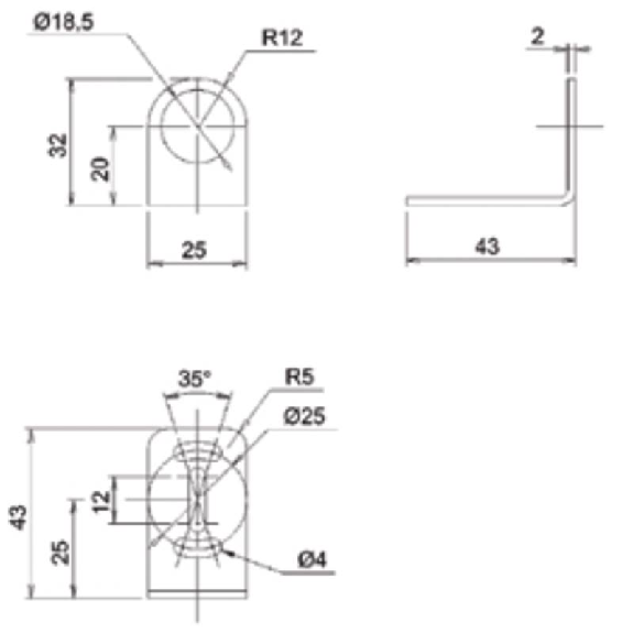 Équerre de fixation pour capteurs M18 (25x32x43mm) - ST-5012 Équerre de fixation pour capteurs M18 (25x32x43mm) - ST-5012-Lire la description