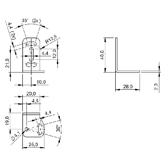 Équerre de montage, 2 axes réglables, pour BOS 21M - BOS 21-HW-2 (BAM00TA)-Lire la description