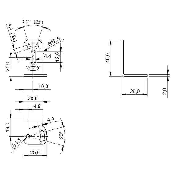 Équerre de montage, 2 axes réglables, pour BOS 21M - BOS 21-HW-2 (BAM00TA)-Lire la description