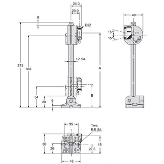 Support complet pied et tube Ø12mm pour E3Z, E39-R1/E39-R3 - E39-L93FH-Lire la description
