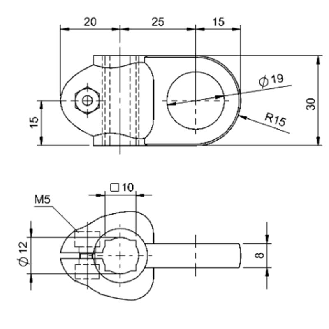 Système de fixation, pour tiges Ø12 mm / 10x10 mm - BMS CS-P-D12-AD18-00 (BAM002P)-Lire la description