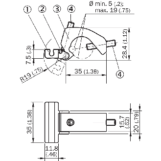 Support de fixation pour vérins à tige profilée/tirant - BEF-KHZ-PC1-Lire la description