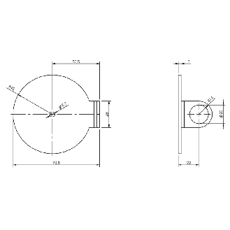Système de fixation pour réflecteurs BOS R-1, Ø 84 x 92,5 mm, inox - BMS CR-M-D12-IU-05 (BAM003N)-Lire la description