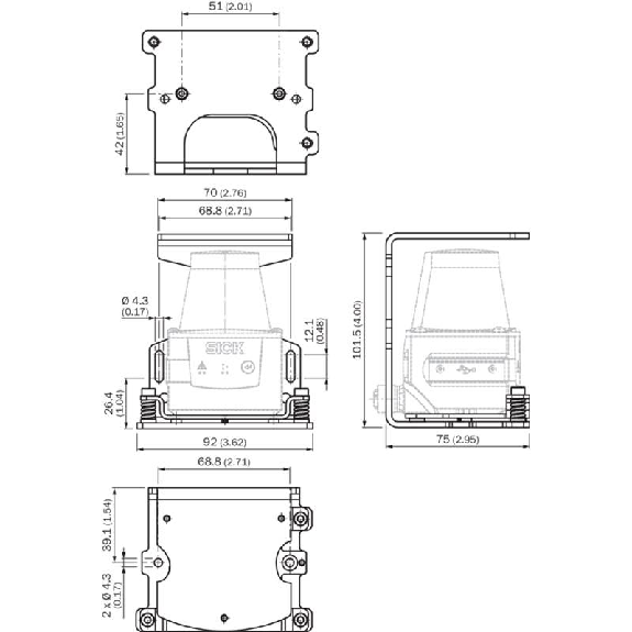 Kit de fixation TIM35X/36X/55X - SIC2086761-Lire la description